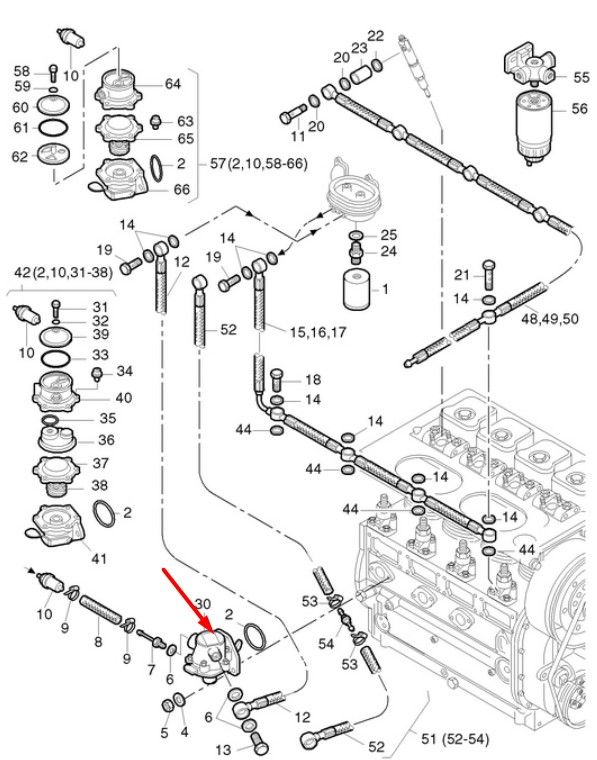 01478902 Топливный насос подкачки Hatz 2L30, 2L40, 2L41, 3L40, 3L41, 4L40, 4L41