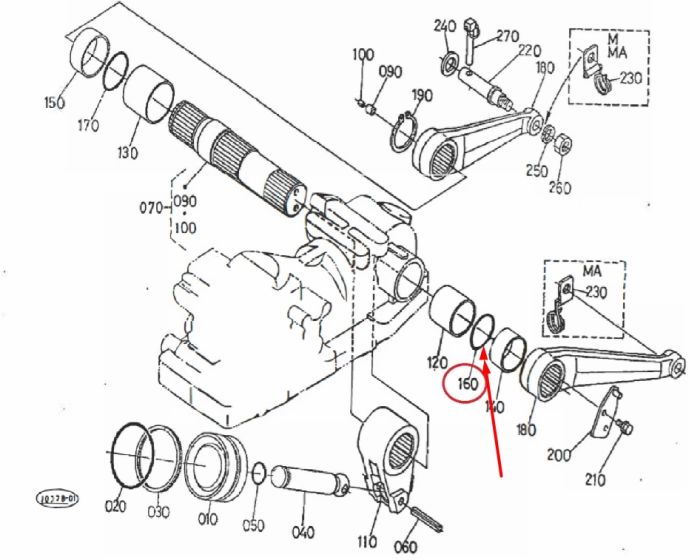 Kubota 04816-50450 Резиновое кольцо вала подъема навески для M4900, M4950