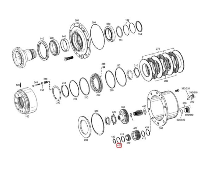 ZF 0501.318.247, 1.115-00098, 190-8590, ZGAQ-01309, T183923, 72108433 Стопорное кольцо для мостов MT-E 3060, MT-E 3070