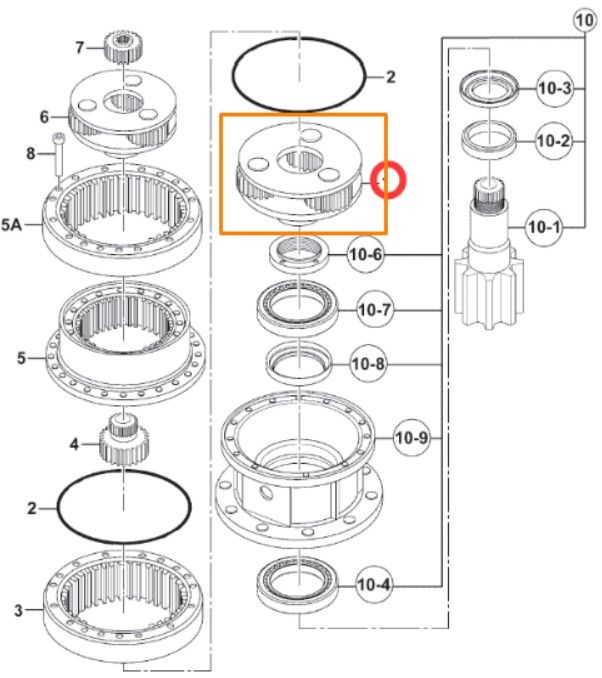 05/903860 Вторая планетарная передача редуктора поворота JCB JS220