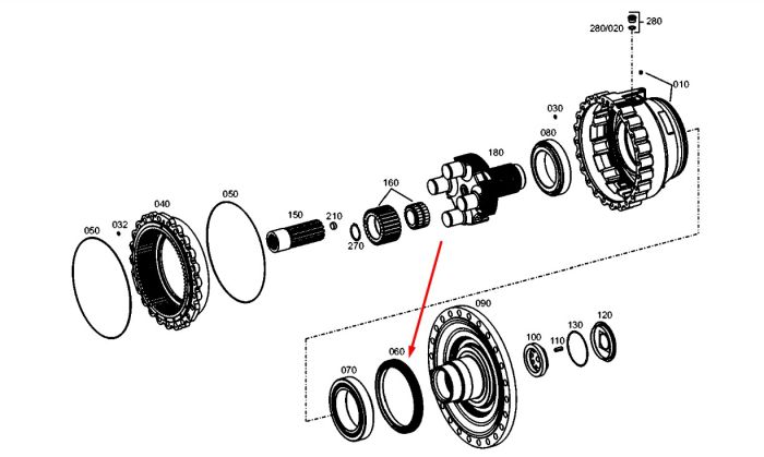 84150634 (0734300225) Сальник New Holland, ZF (235x280x22,5)