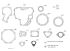 Kubota 07916-28698 Нижний комплект прокладок для D722, 3D66 трактор B7300HSD
