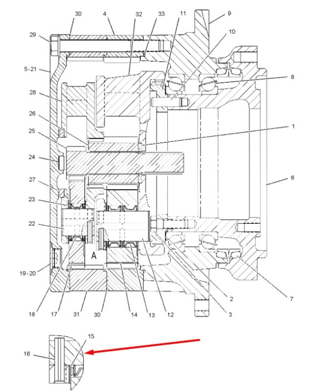 094-0616 Подшипник роликовый Caterpillar 315C, 320D, 323C