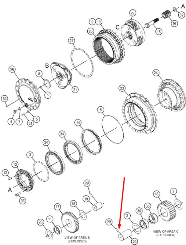 095-0891 Фиксатор пальца сателлита Caterpillar 311, 312