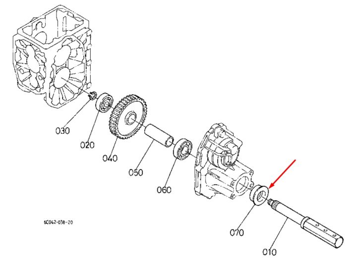 Kubota 09500-00014 Сальник задней полуоси для B7000