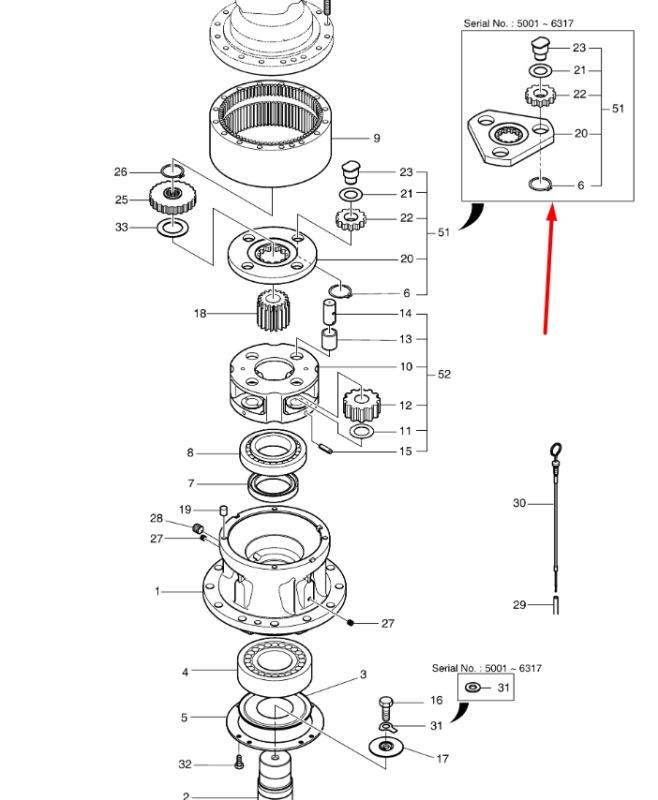 100502-00022 Водило редуктора в сборе DOOSAN DX225LC; DX230LC