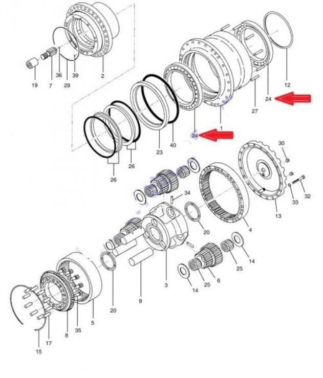 109-00168 Подшипник Doosan редуктора поворота 404-00095