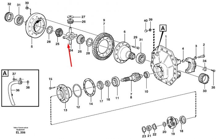 11102257 Крестовина, шарнирный карданн Volvo L150, L180