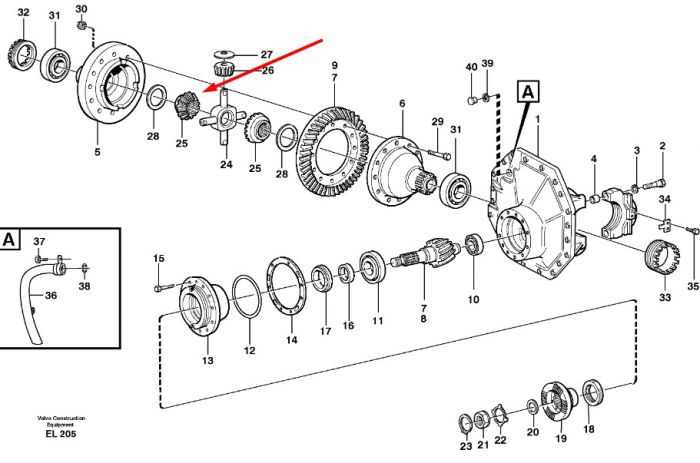 11103175 Шестерня дифференциала Volvo L150, L180