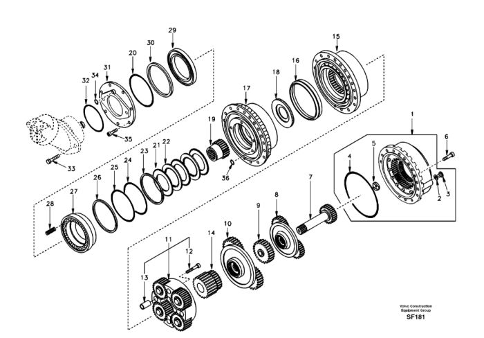 11701194 Сальник, даукон, уплотнение бортового редуктора VOLVO EC460