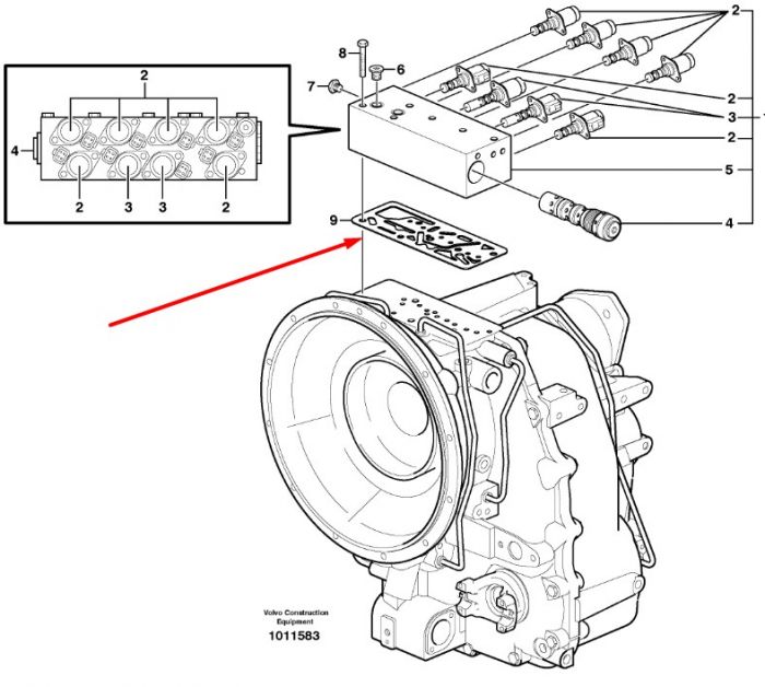 CA0149283 (6195015M1, 149283, 11713004) Прокладка блока клапанов Komatsu