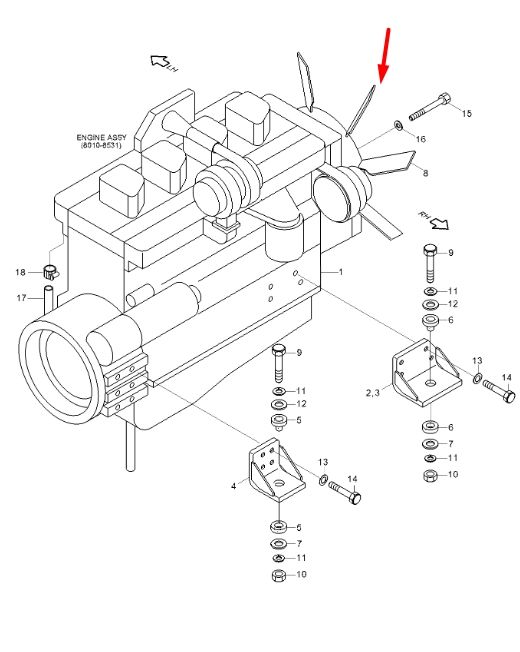 Hyundai 11E9-040200 Крыльчатка для R160LC-7, R170W-7,