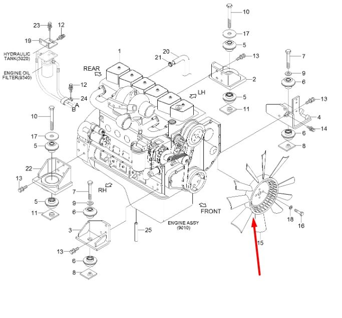 Hyundai 11N6-00231 Крыльчатка вентилятора R210, R250