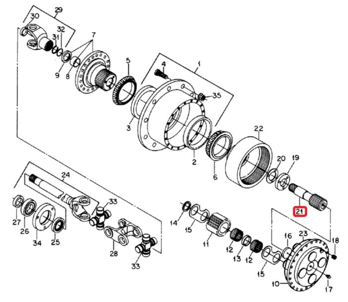 1277374C1 (86016137, 1961770C1, 250728A1, 86505072) Вал шестерни New Holland, Dana Spiсer Z-16/35