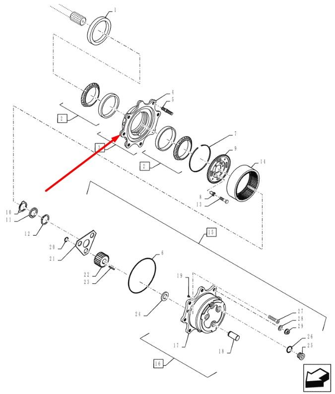 144466A1 Корпус бортового редуктора New Holland 065964