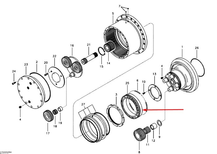 Радиальный подшипник бортового редуктора 14505058 для VOLVO EC55B