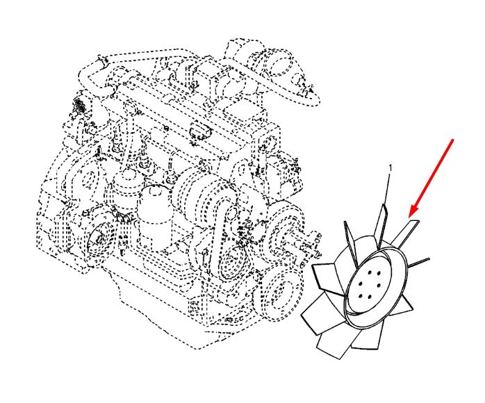 Volvo 14514245 Крыльчатка для двигателя D4D, экскаватора EC135, EC140