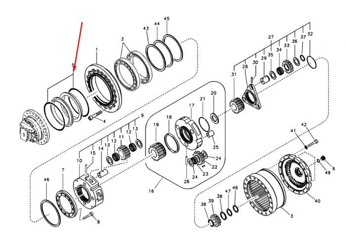 Сальник бортового редуктора 5M1177 Caterpillar 318C, 319C даукон, уплотнение