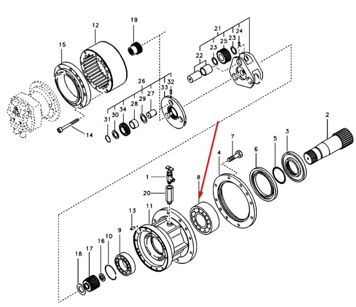 SA7118-00040 Подшипник редуктора поворота VOLVO EC210B/460B