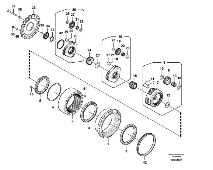 14566401 Бортовой редуктор в сборе Volvo EC290C, EC330C, EC360C, EC360B, EC350D