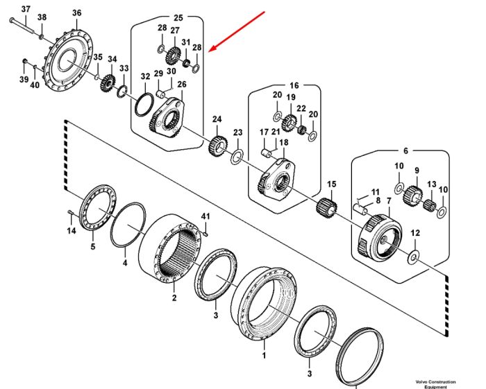 14566425 Первая планетарная передача VOLVO EC360B LC