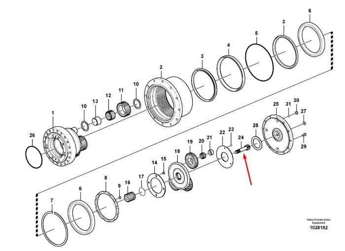 14573780 Вал главной передачи VOLVO EC140B