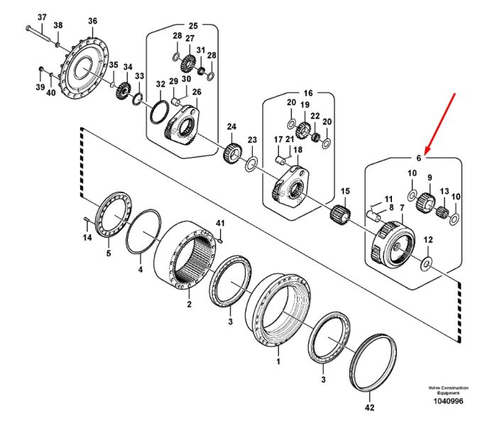14599933 Третья планетарная передача редуктора VOLVO EC300