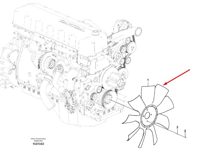 Volvo 14603988 Крыльчатка для EC210, EC220
