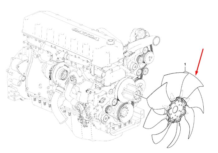 Volvo 14607676 Крыльчатка для двигателя D13F экскаватора EC480D