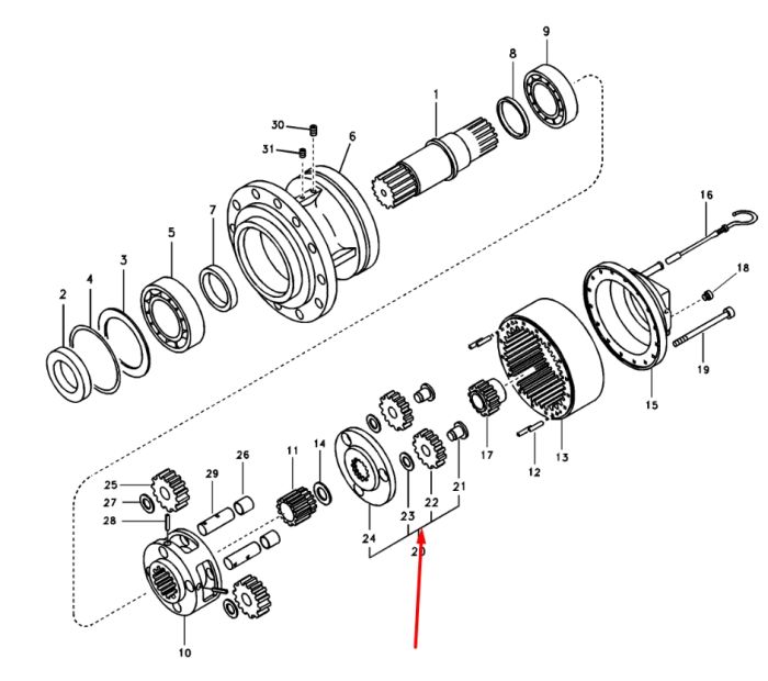 14613361 1-ая планетарная передача в сборе с шестернями VOLVO EC360