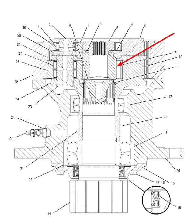 148-4632 Солнечная шестерня второй ступени поворотного редуктора CAT 320D/323D