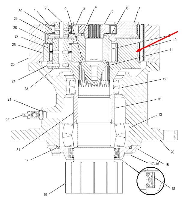 148-4637 Вторая планетарная передача поворотного редуктора CAT 320D/323D