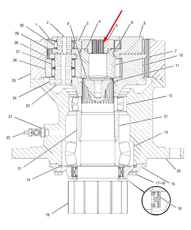 148-4732 Солнечная шестерня первой ступени поворотного редуктора CAT 320D/323D