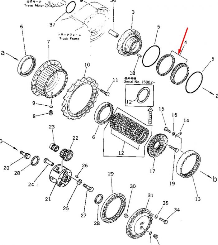 Сальник бортового редуктора 150-27-00028 Komatsu PC100, PC200 даукон, уплотнение