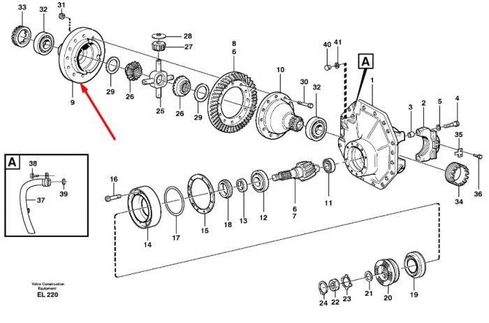 15155278 Корпус дифференциала Volvo L150, L180