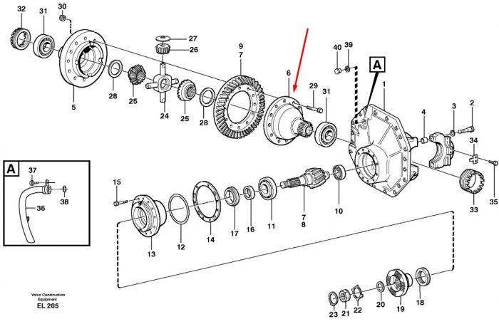 15156306 Корпус дифференциала Volvo L150, L180