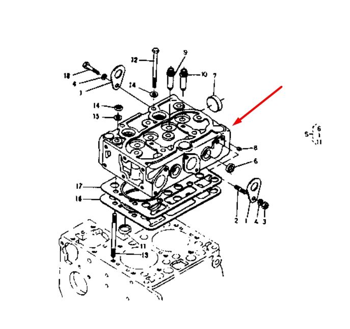 Kubota 15261-03043 Головка блока цилиндров ГБЦ Z500 Без клапанов