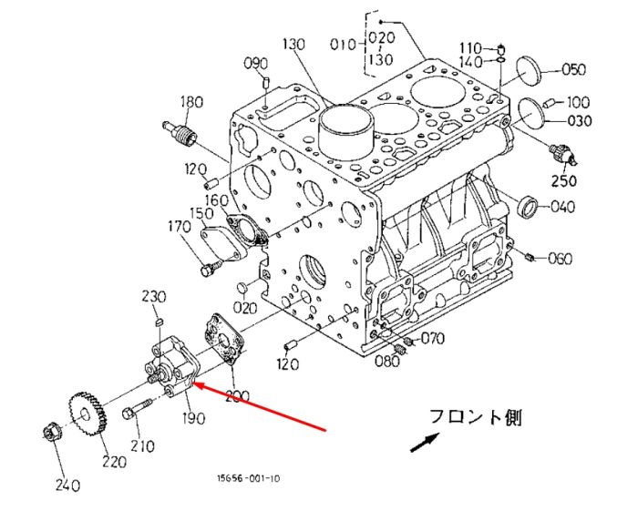 Kubota 15261-35010 Масляный насос для D750, D850