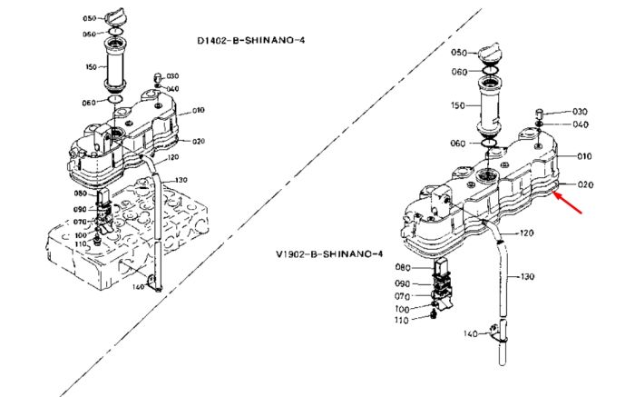 Kubota 15471-14520 Прокладка крышки клапанов для V1512, V1502