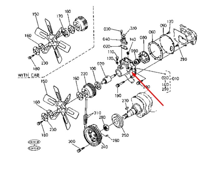 Kubota 15481-73030 Помпа водяная (насос) для M5950