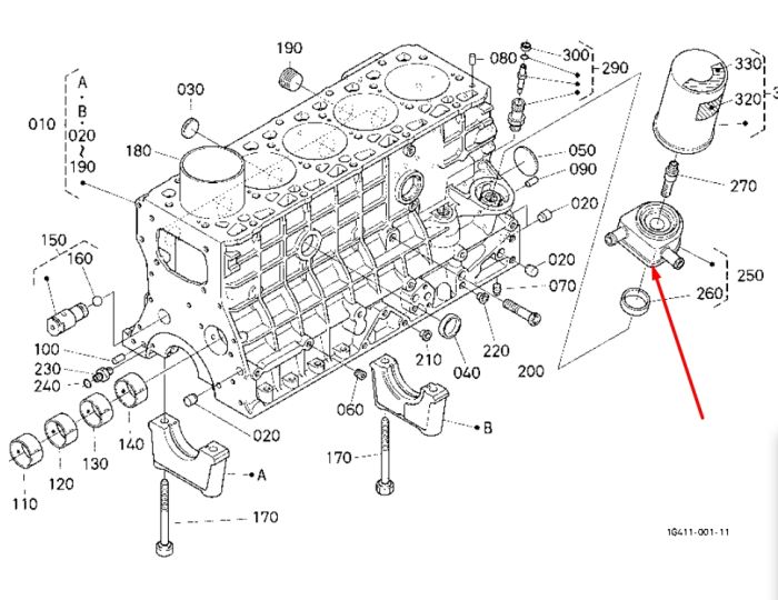 Kubota 15484-37014 Теплообменник для V3800