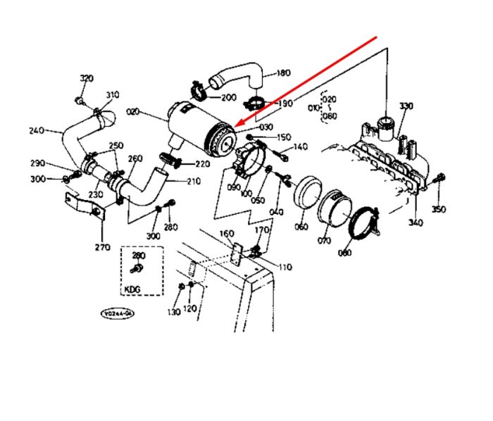 Kubota 1560611080 Фильтр воздушный для L2850