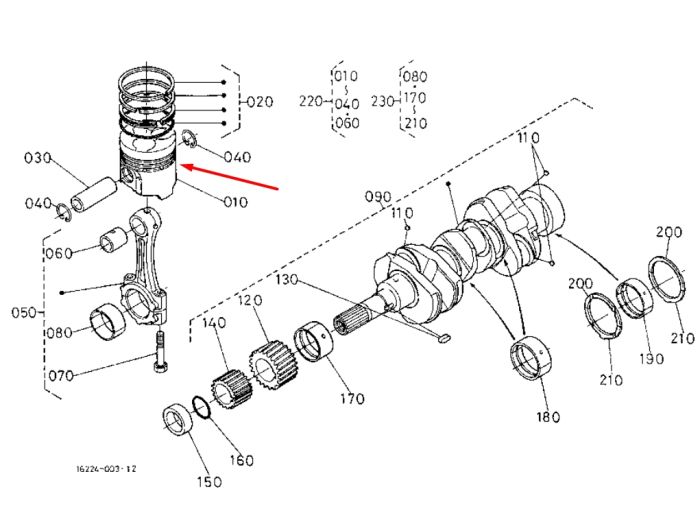 Kubota 16224-21910 Поршень для D905 72,5mm