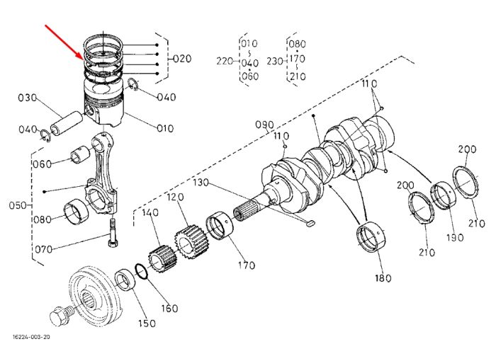 Kubota 16271-21090 Кольца поршневые для D1005, V1305, V1405