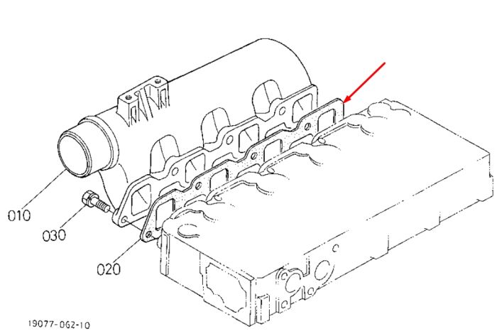 Kubota 16423-11820 Прокладка впускного коллектора для V1702, V1903