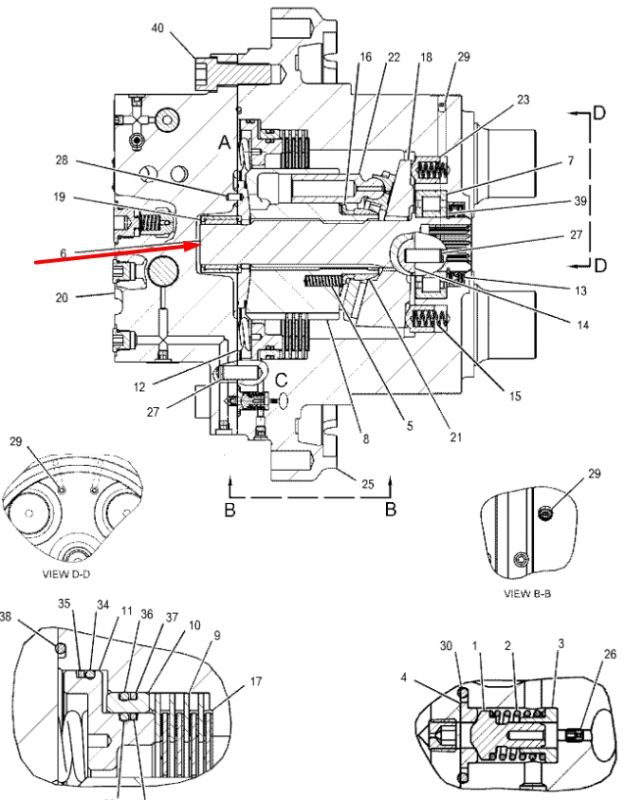 Центральный вал 165-5803 для Caterpillar 314E