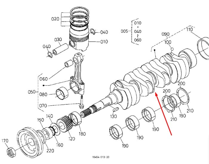 Kubota 16641-23010 Коленвал для V1903