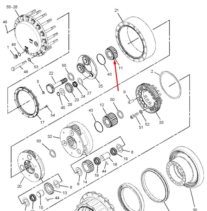 169-5589 Солнечная шестерня бортового редуктора Caterpillar 320, 322, 323, 324, 325, 326, 329