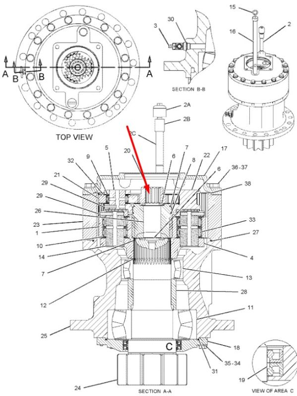 169-5617 Солнечная шестерня первой ступени поворотного редуктора CAT 324D/329D