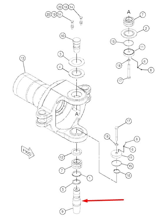 Caterpillar 171-6063 Палец для 725, 725C, 730, 730C
